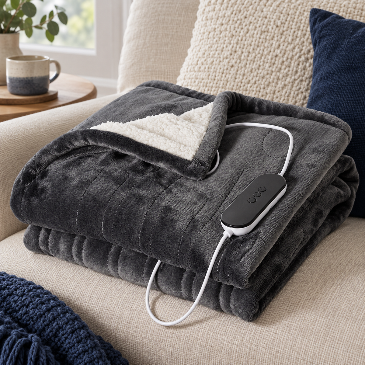 The Fireside — Sherpa-Lined Heated Throw