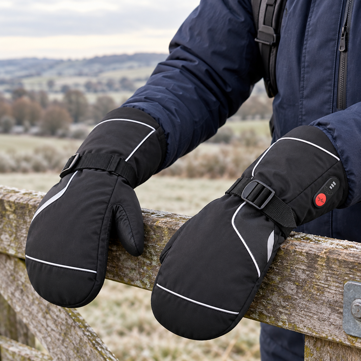 Rechargeable Heated Ski Mittens – 3 Heat Settings & Batteries Included