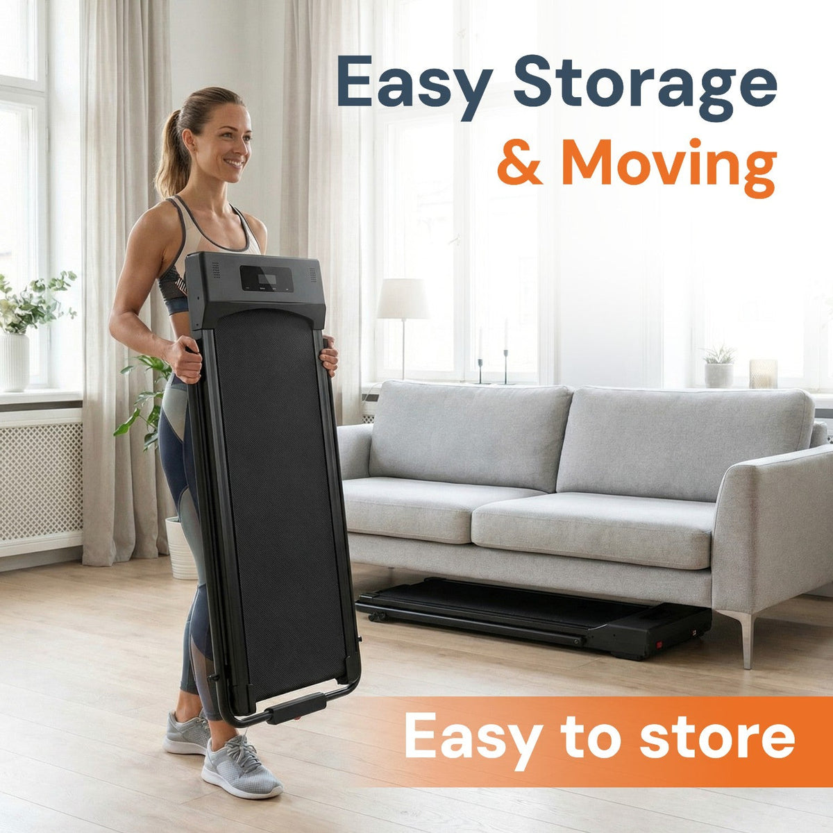 Walking Pad Treadmill with Foldable Handrail — product view