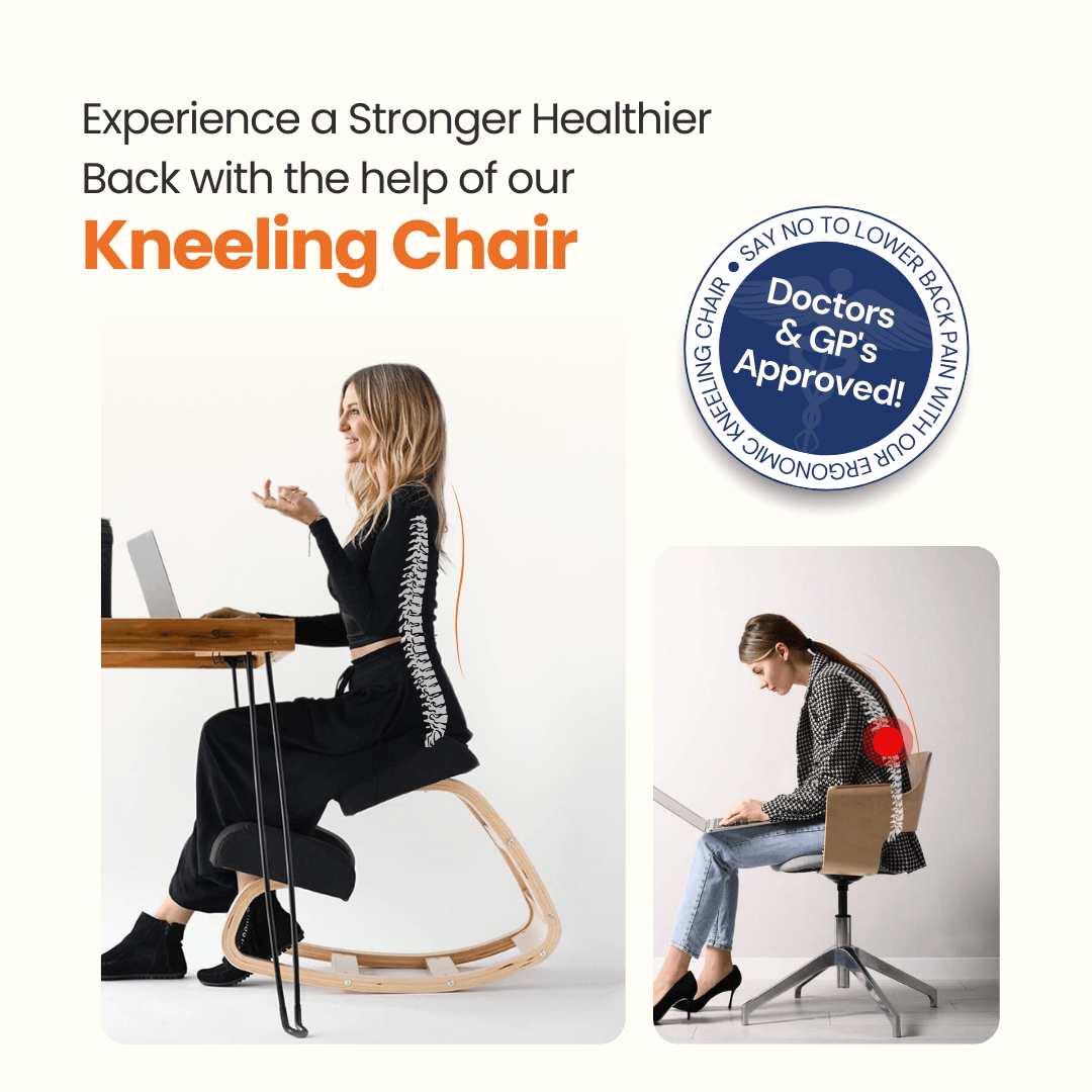 Kneeling Chair with Rocking Wooden Frame and Padded Supports — product view