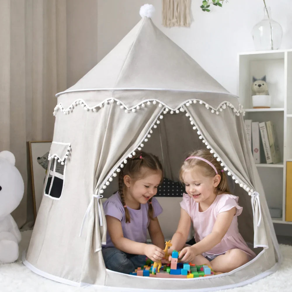 Children’s Indoor Play Tent with Tie-Back Curtains — product view