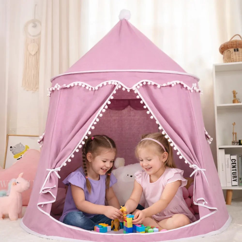 Children’s Indoor Play Tent with Tie-Back Curtains — product view