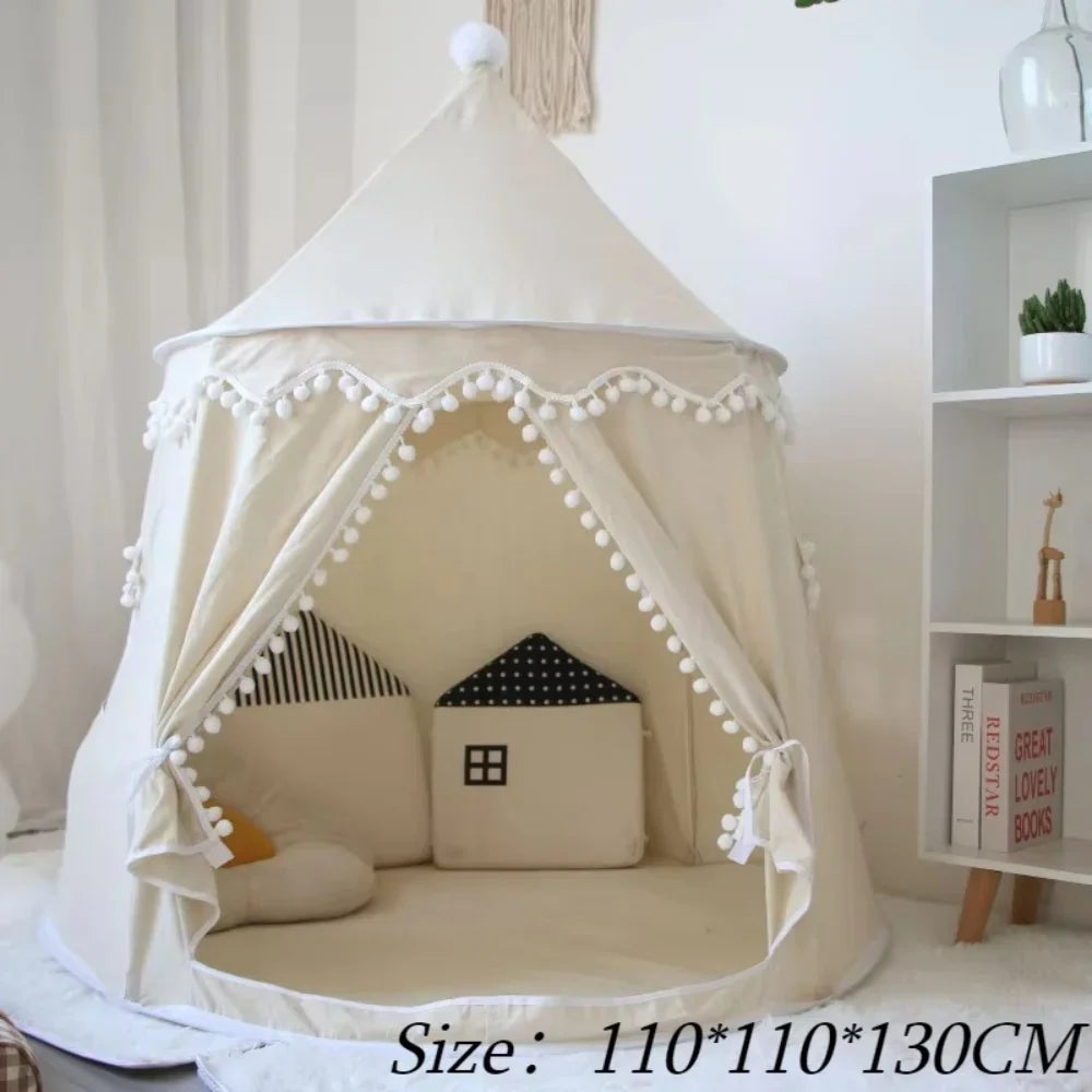 Children’s Indoor Play Tent with Tie-Back Curtains — product view