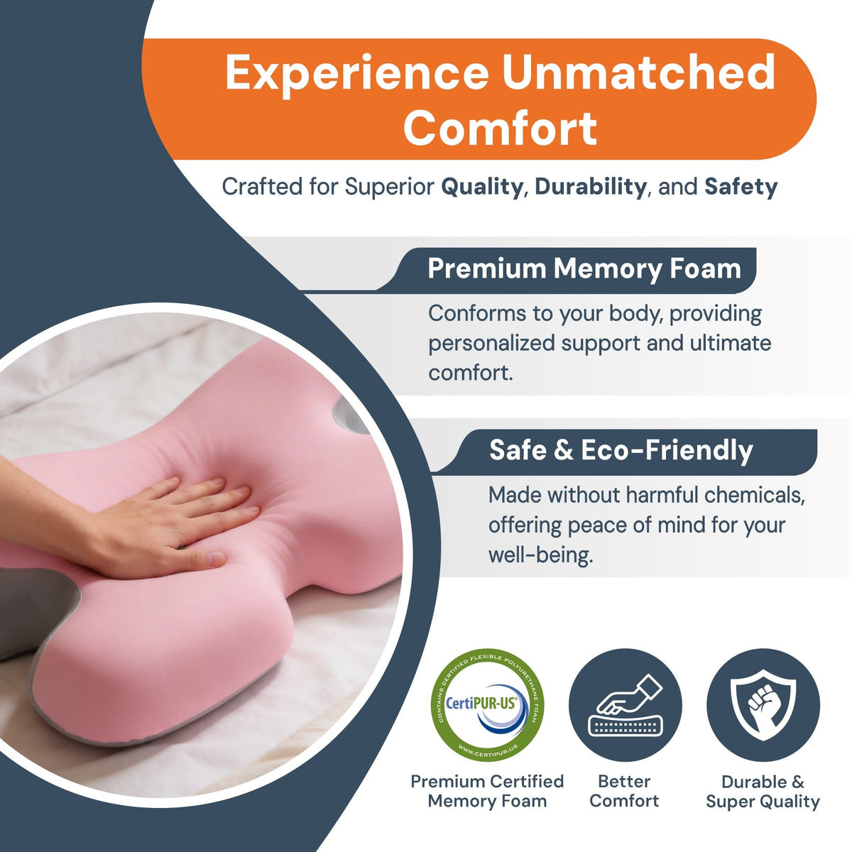 Contoured Memory Foam Neck Pillow – product view