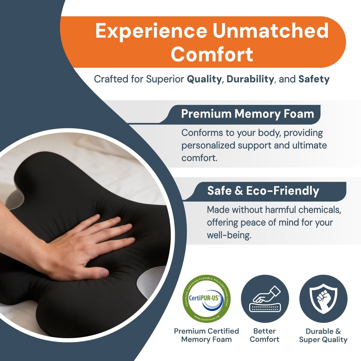 Contoured Memory Foam Neck Pillow – product view