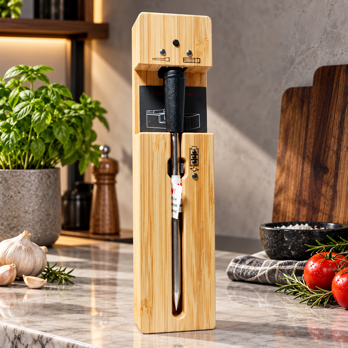 Wireless Bluetooth Meat Thermometer with Charging Base — product view