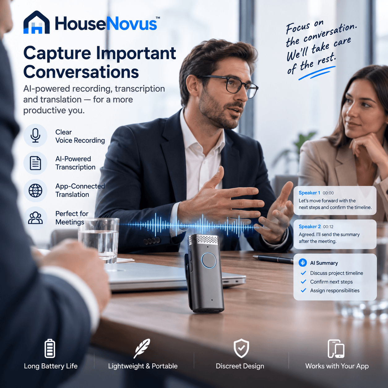 HouseNovus AI Voice Recorder