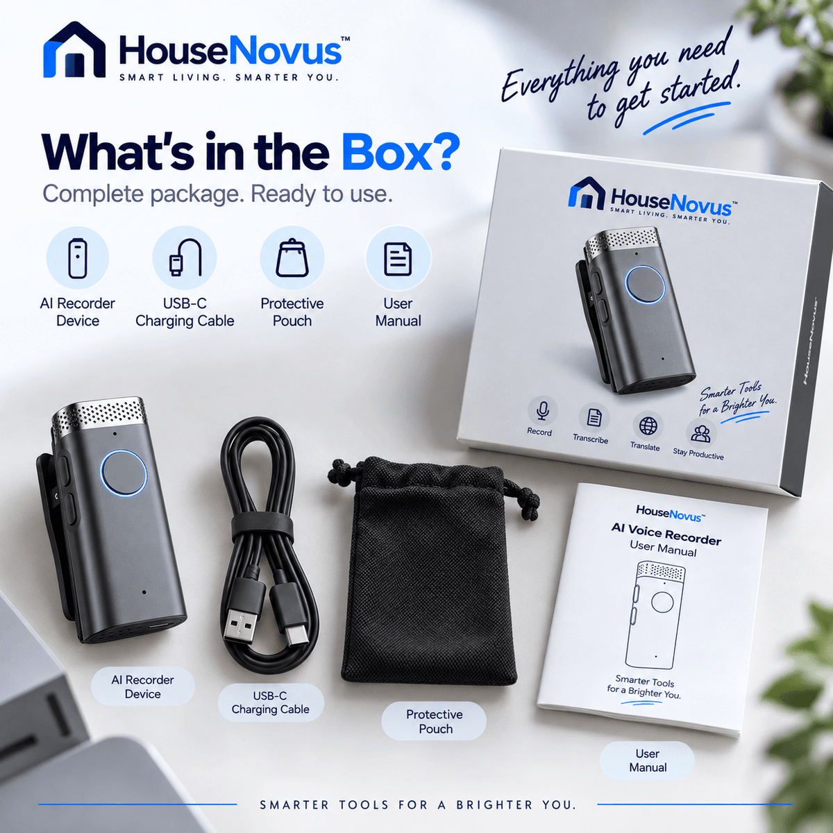 HouseNovus AI Voice Recorder