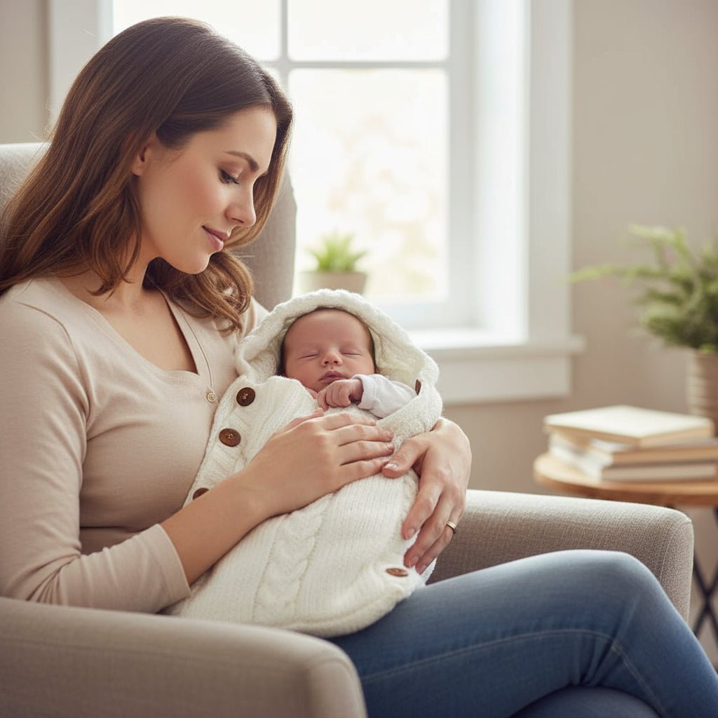 Hooded Baby Wrap Blanket with Button Fastening – product view