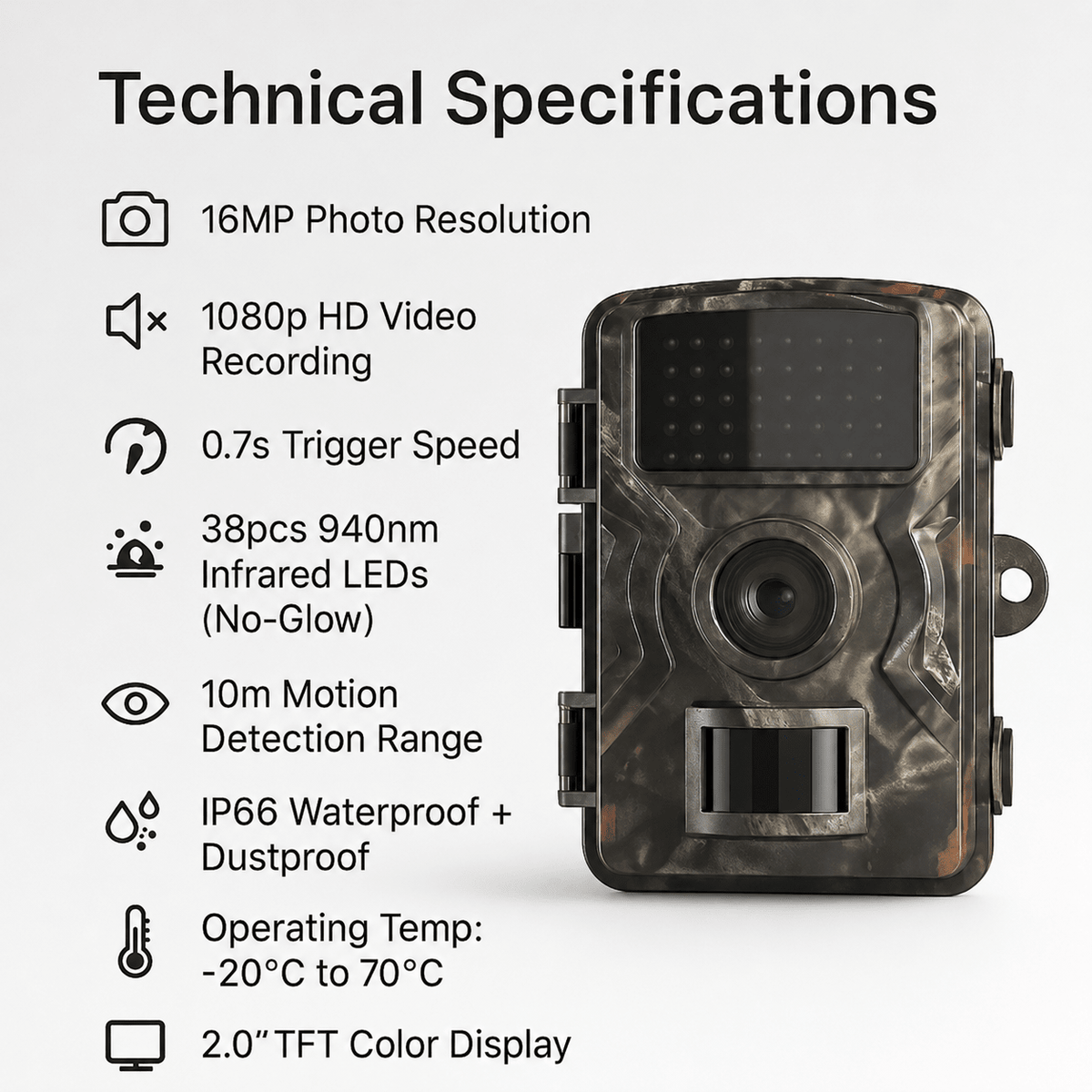 Wildlife Trail Camera with Infrared Night Vision – product view