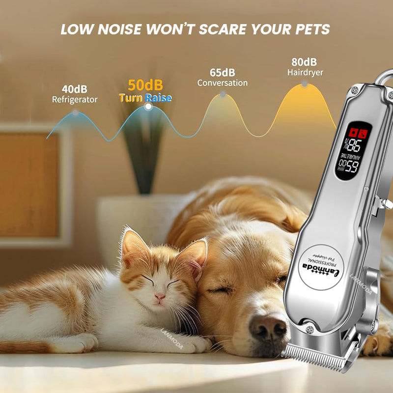 Cordless Pet Grooming Clippers with Guide Combs – product view