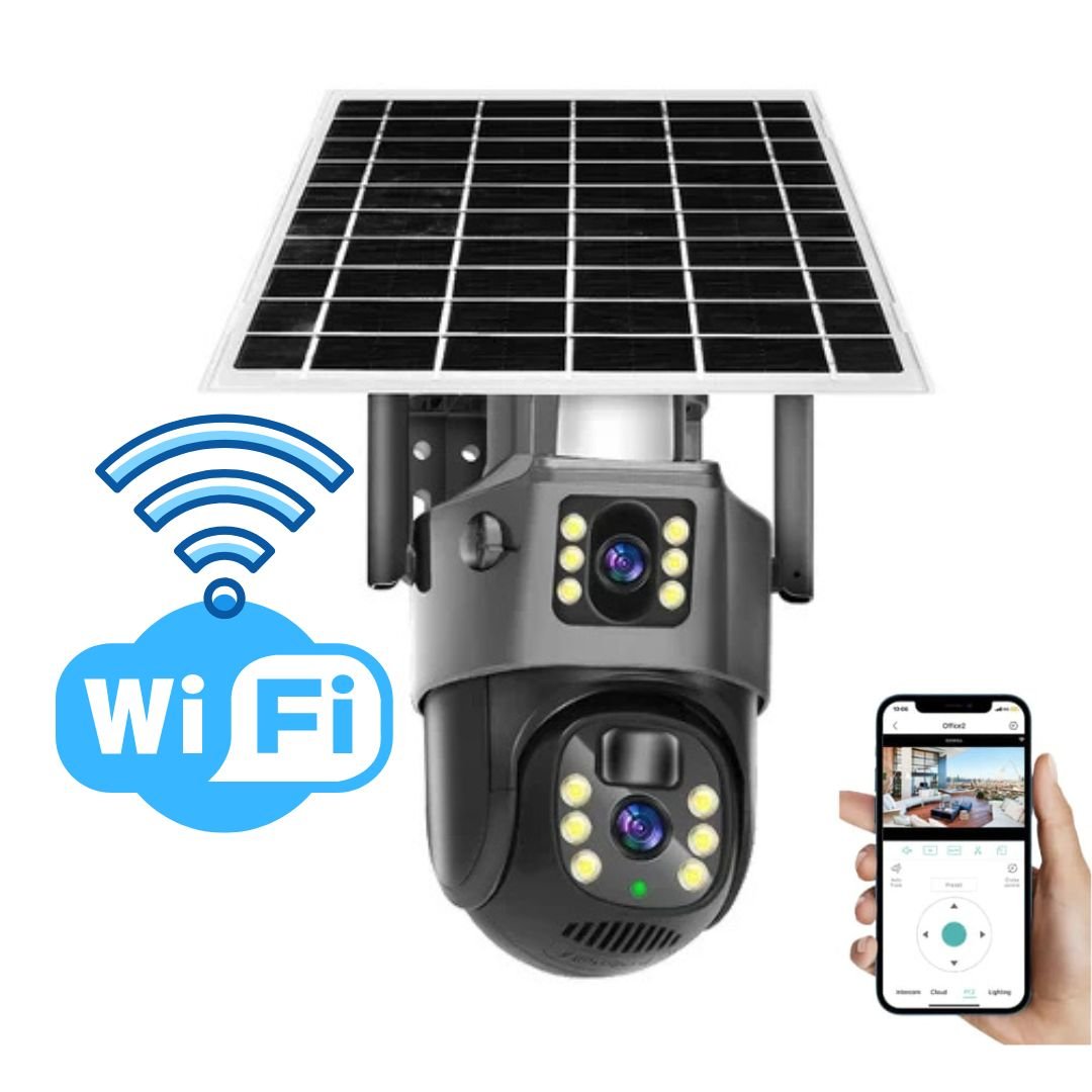 Solar-Powered Dual-Lens Outdoor Security Camera – product view