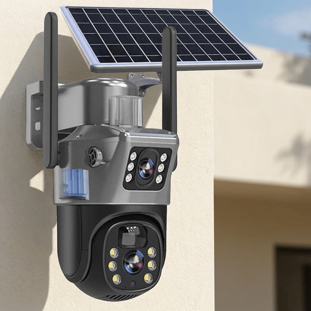 Solar-Powered Dual-Lens Outdoor Security Camera – product view 1
