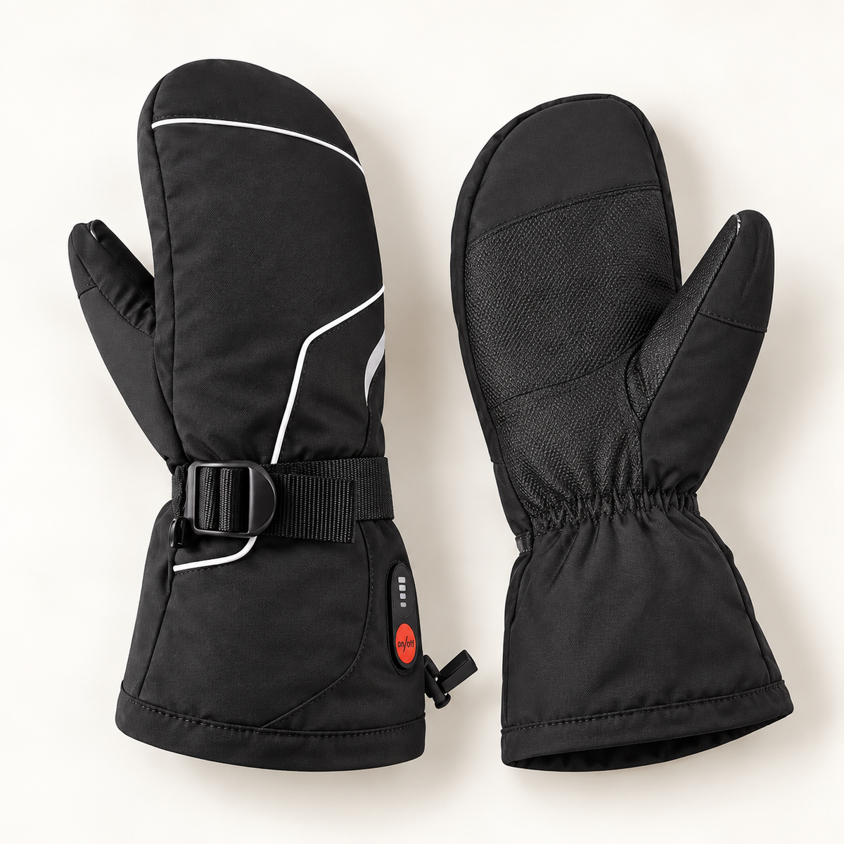 Rechargeable Heated Ski Mittens – 3 Heat Settings & Batteries Included
