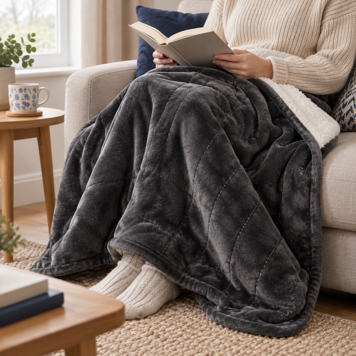 The Fireside — Sherpa-Lined Heated Throw