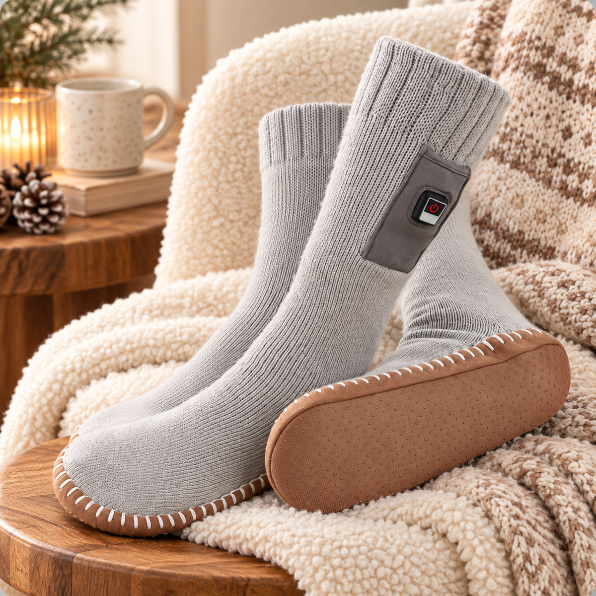 Rechargeable Heated Slipper Socks – detail view 3