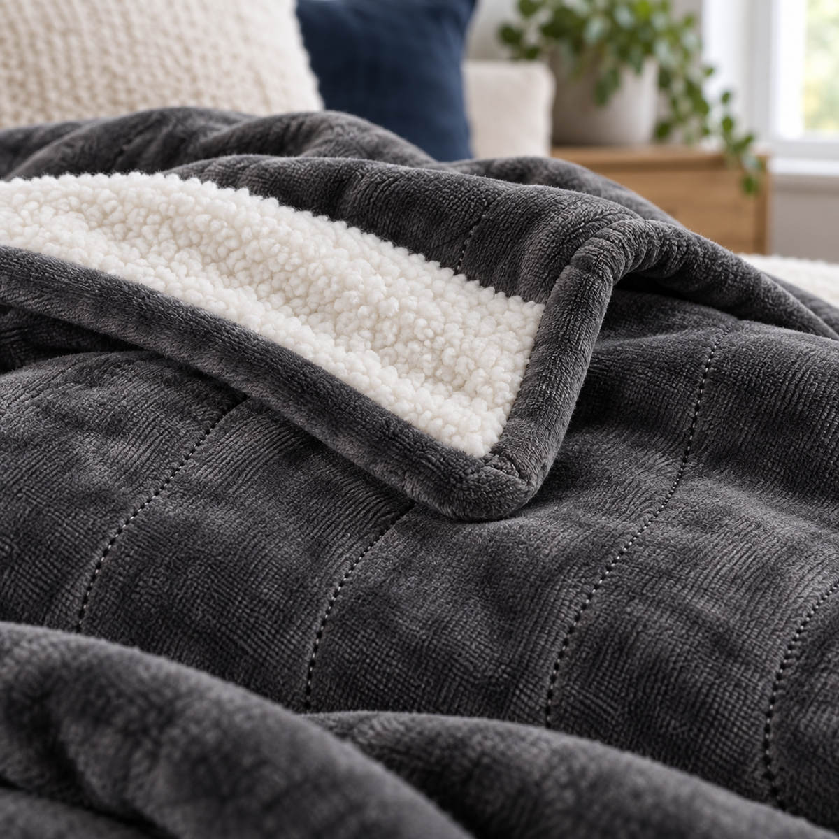 The Fireside — Sherpa-Lined Heated Throw