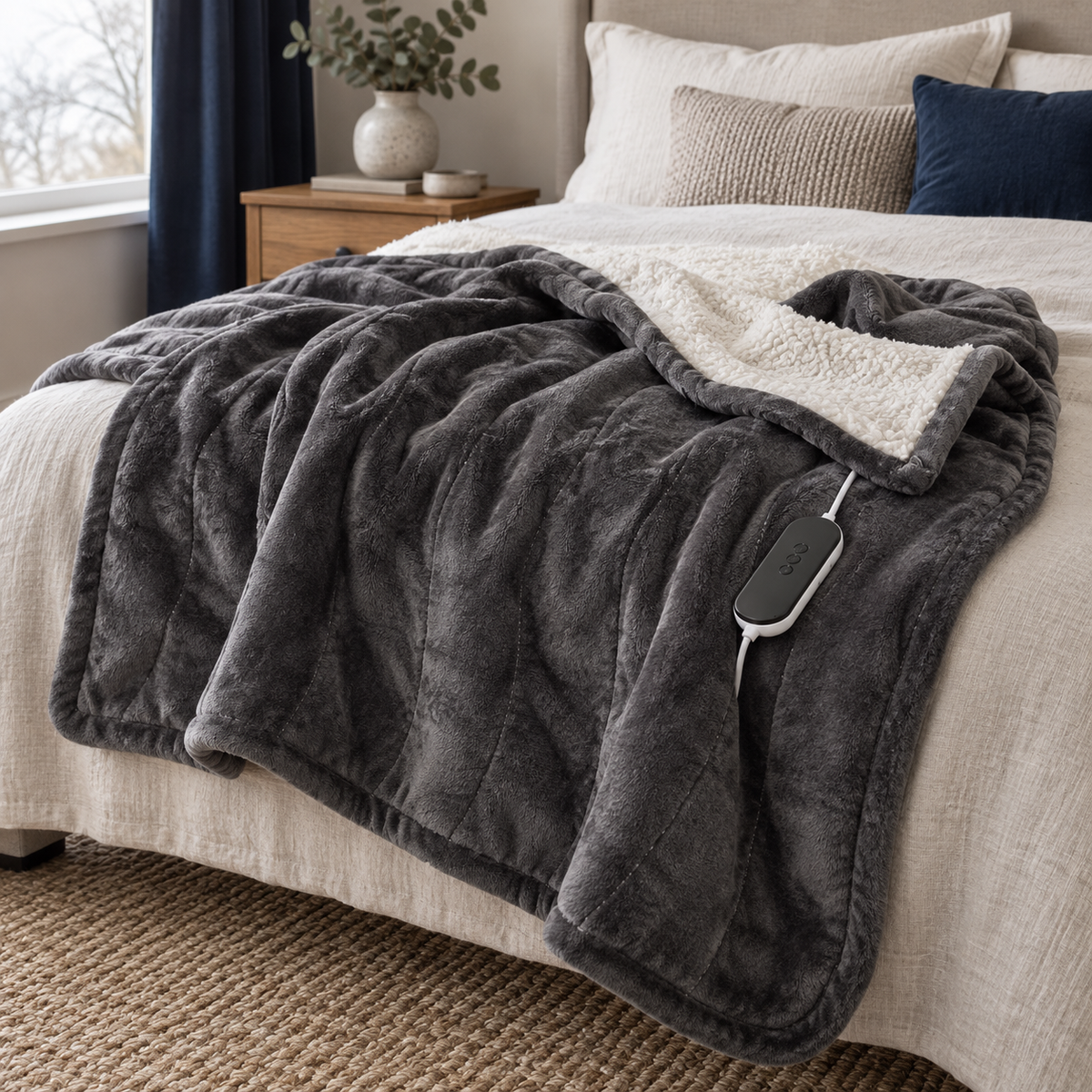 The Fireside — Sherpa-Lined Heated Throw