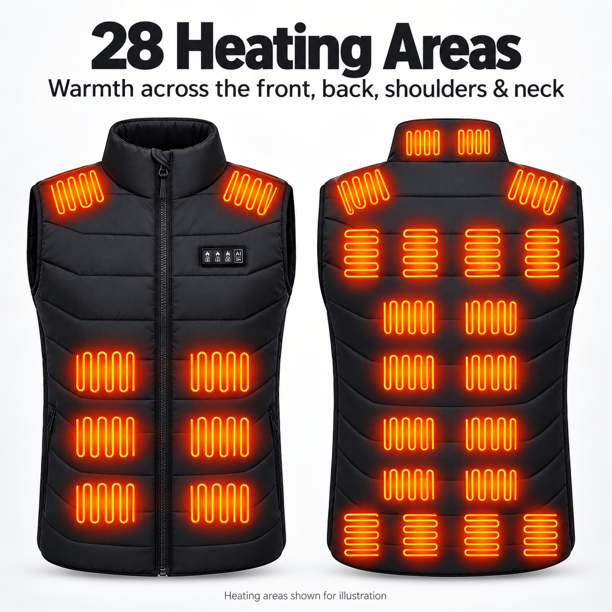 Unisex Heated Gilet – USB Body Warmer with 10,000mAh Power Bank