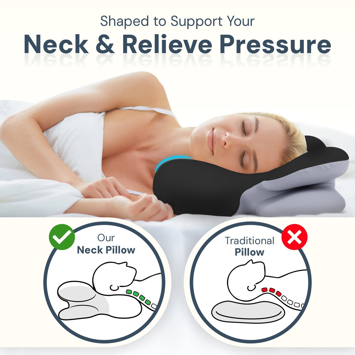 Contoured Memory Foam Neck Pillow – product view 