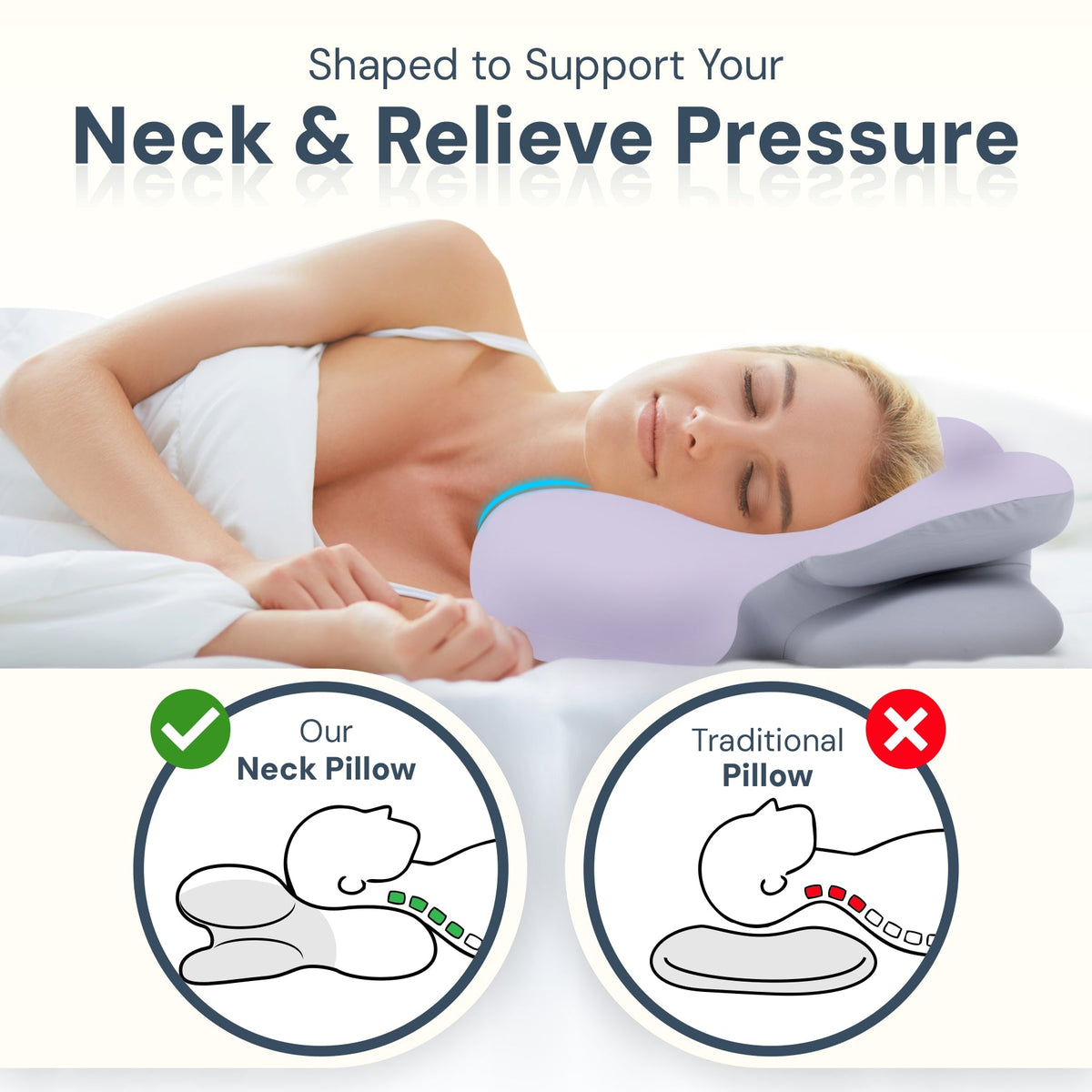 Contoured Memory Foam Neck Pillow – product view 