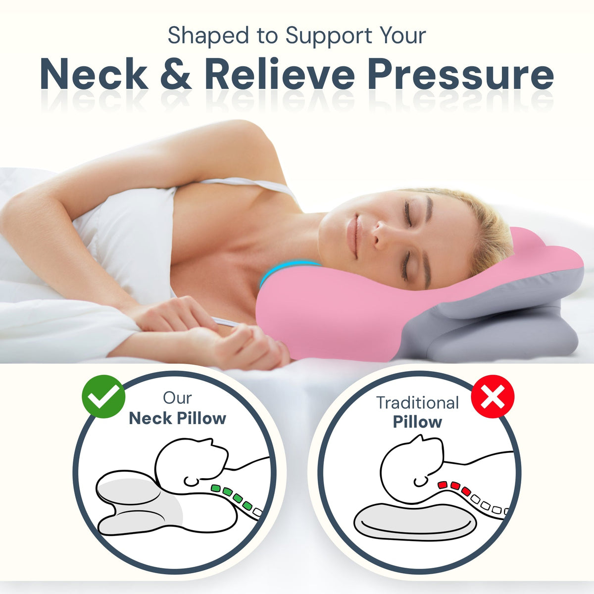 Contoured Memory Foam Neck Pillow – product view 