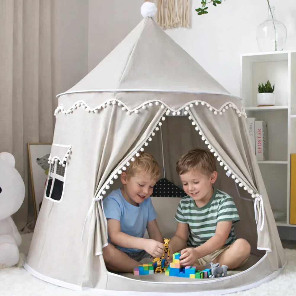 Children’s Indoor Play Tent with Tie-Back Curtains — product view