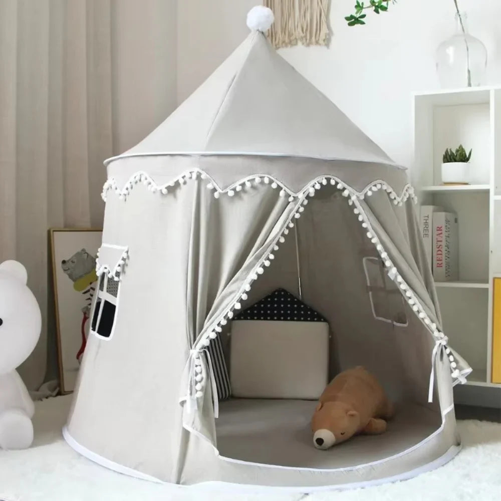 Children’s Indoor Play Tent with Tie-Back Curtains — product view