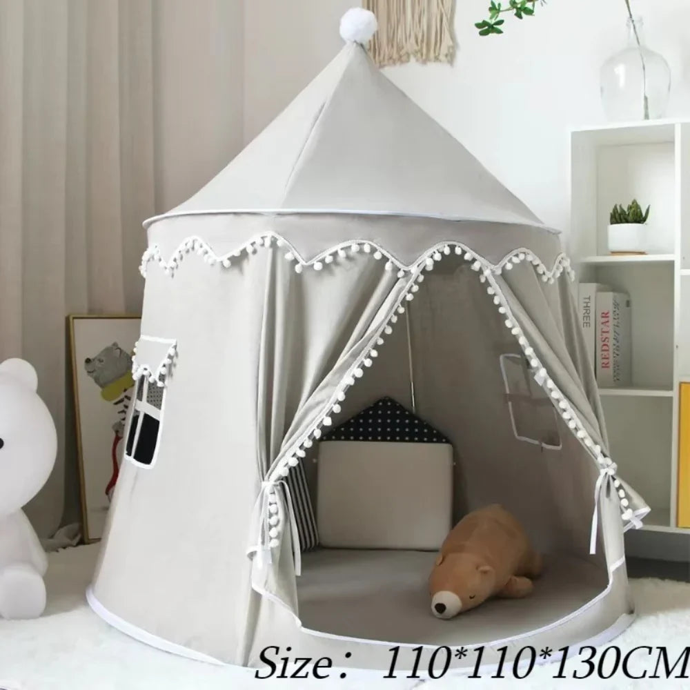 Children’s Indoor Play Tent with Tie-Back Curtains — product view