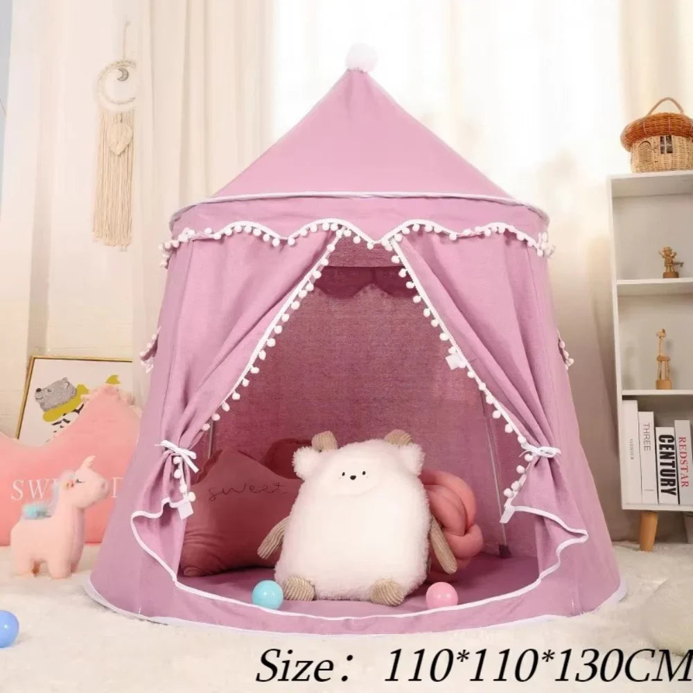 Children’s Indoor Play Tent with Tie-Back Curtains — product view