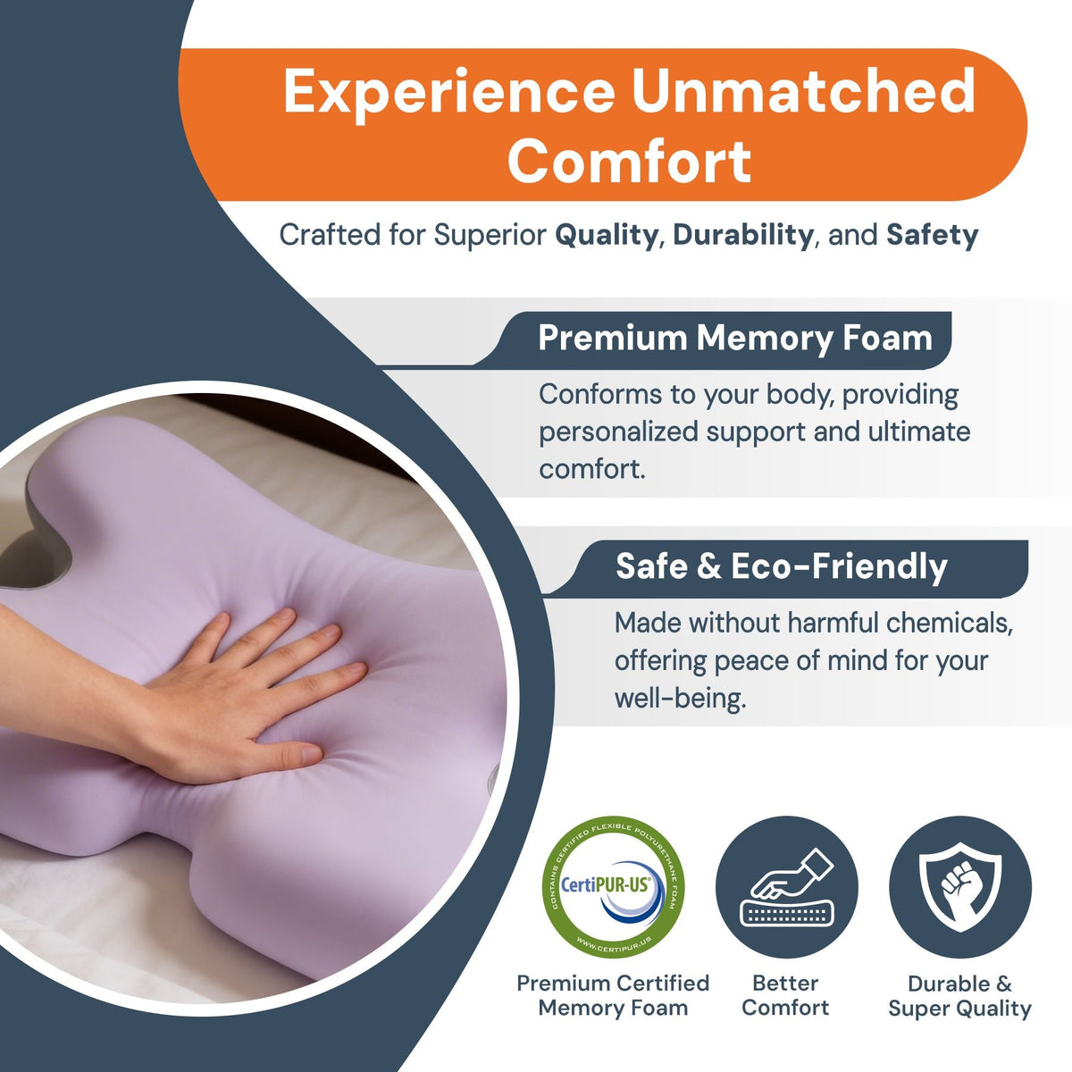Contoured Memory Foam Neck Pillow – product view 