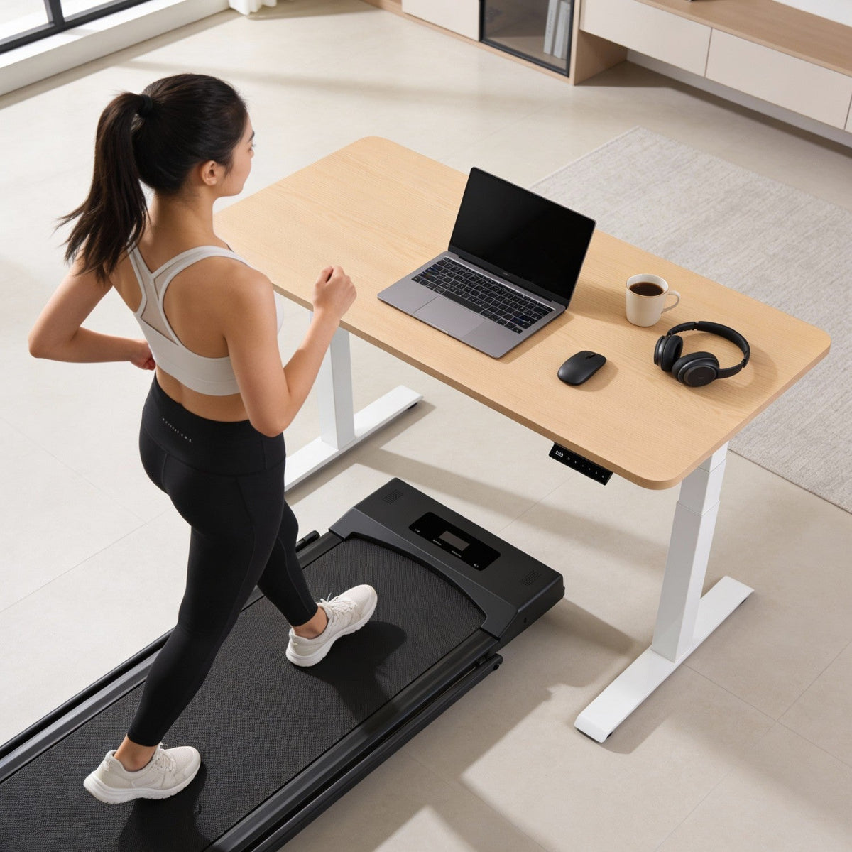 Walking Pad Treadmill with Foldable Handrail — product view