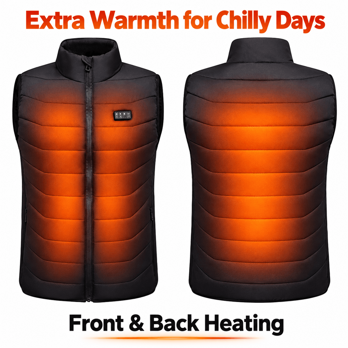 Unisex Heated Gilet – USB Body Warmer with 10,000mAh Power Bank