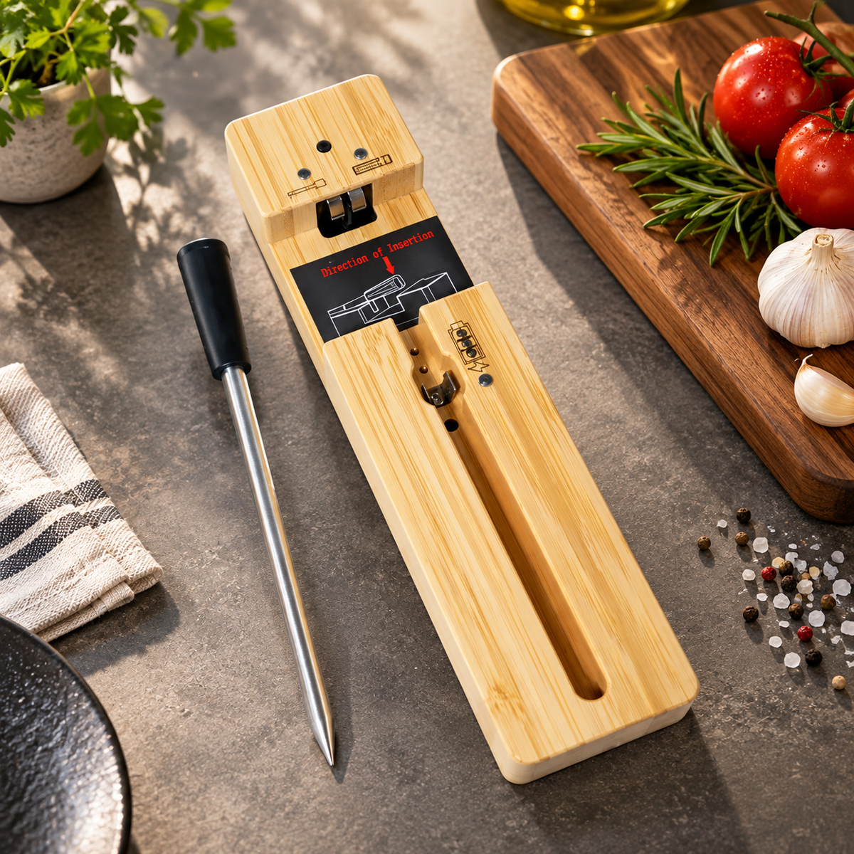Wireless Bluetooth Meat Thermometer with Charging Base — product view