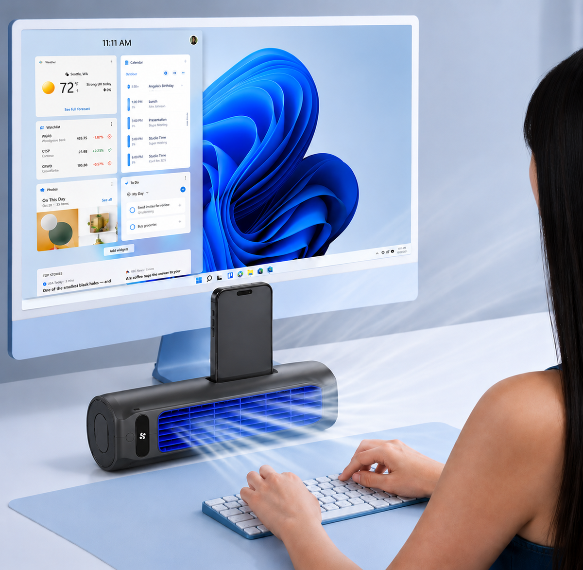 Portable Rechargeable Desk Fan – product view 