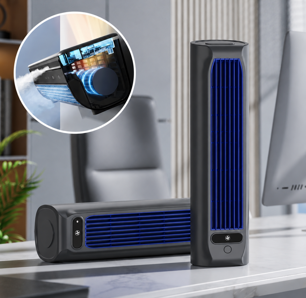 Portable Rechargeable Desk Fan – product view 1