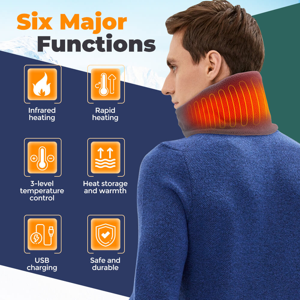 Men’s & Women’s Heated Neck Warmer – USB Heating with 3 Heat Settings