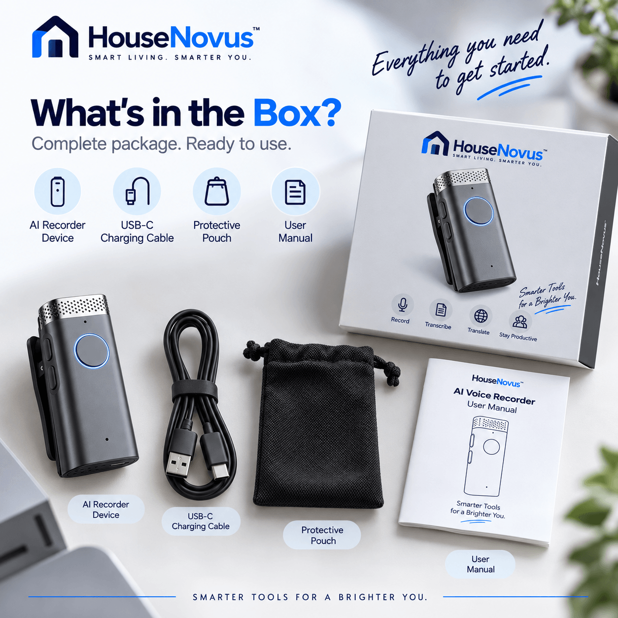 HouseNovus AI Voice Recorder