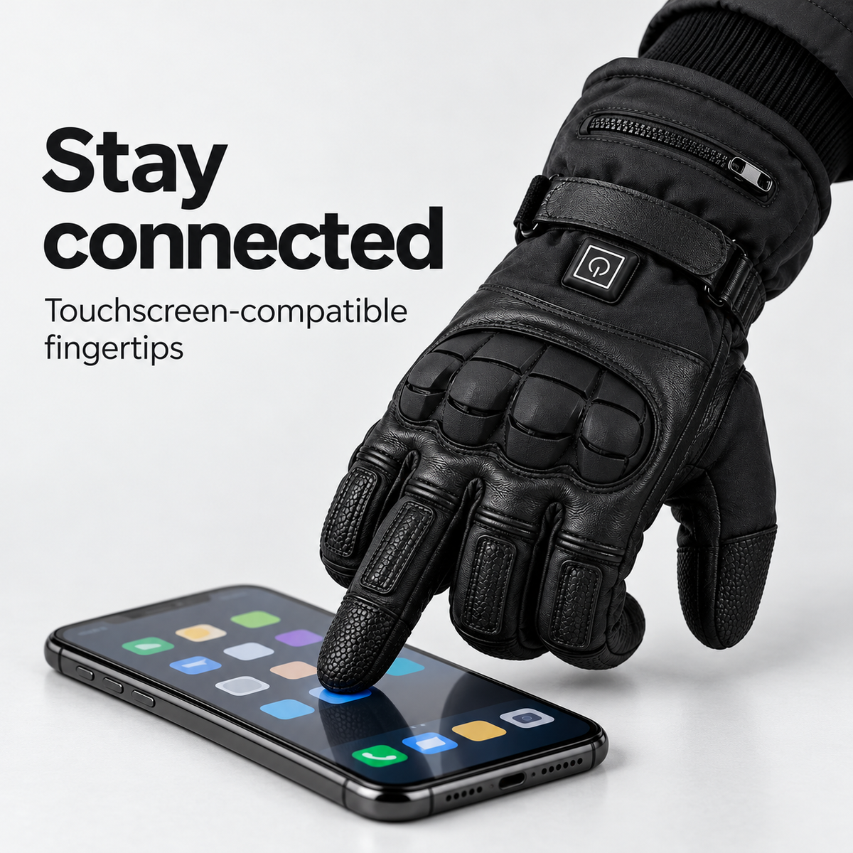 Rechargeable Heated Touchscreen Gloves – Batteries Included