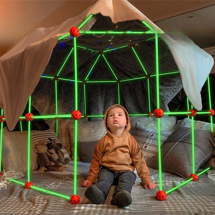 Children’s Fort Building Kit with Tent Cover – product view 1