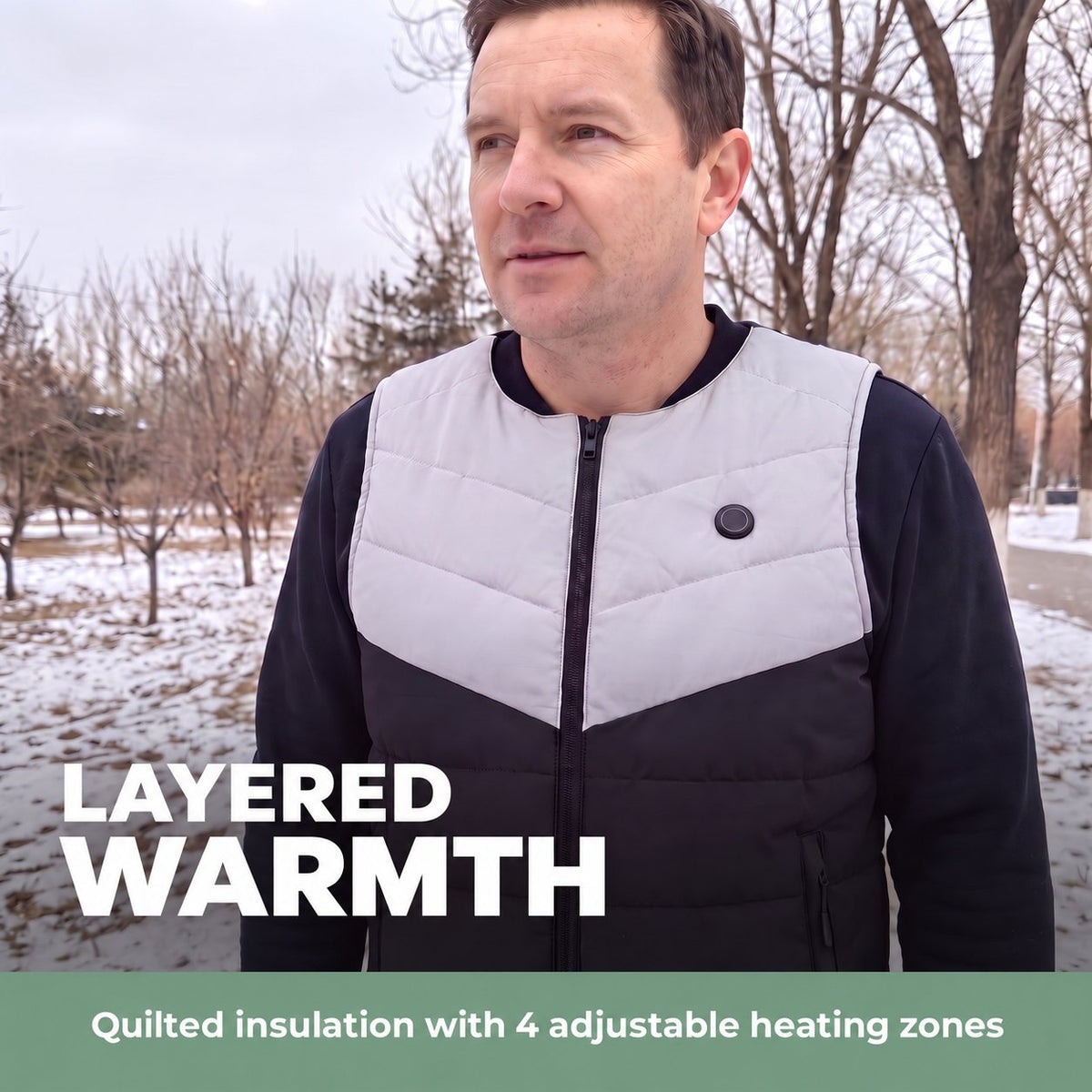 Unisex Heated Gilet – 4 Heating Zones & 3 Heat Settings – product features