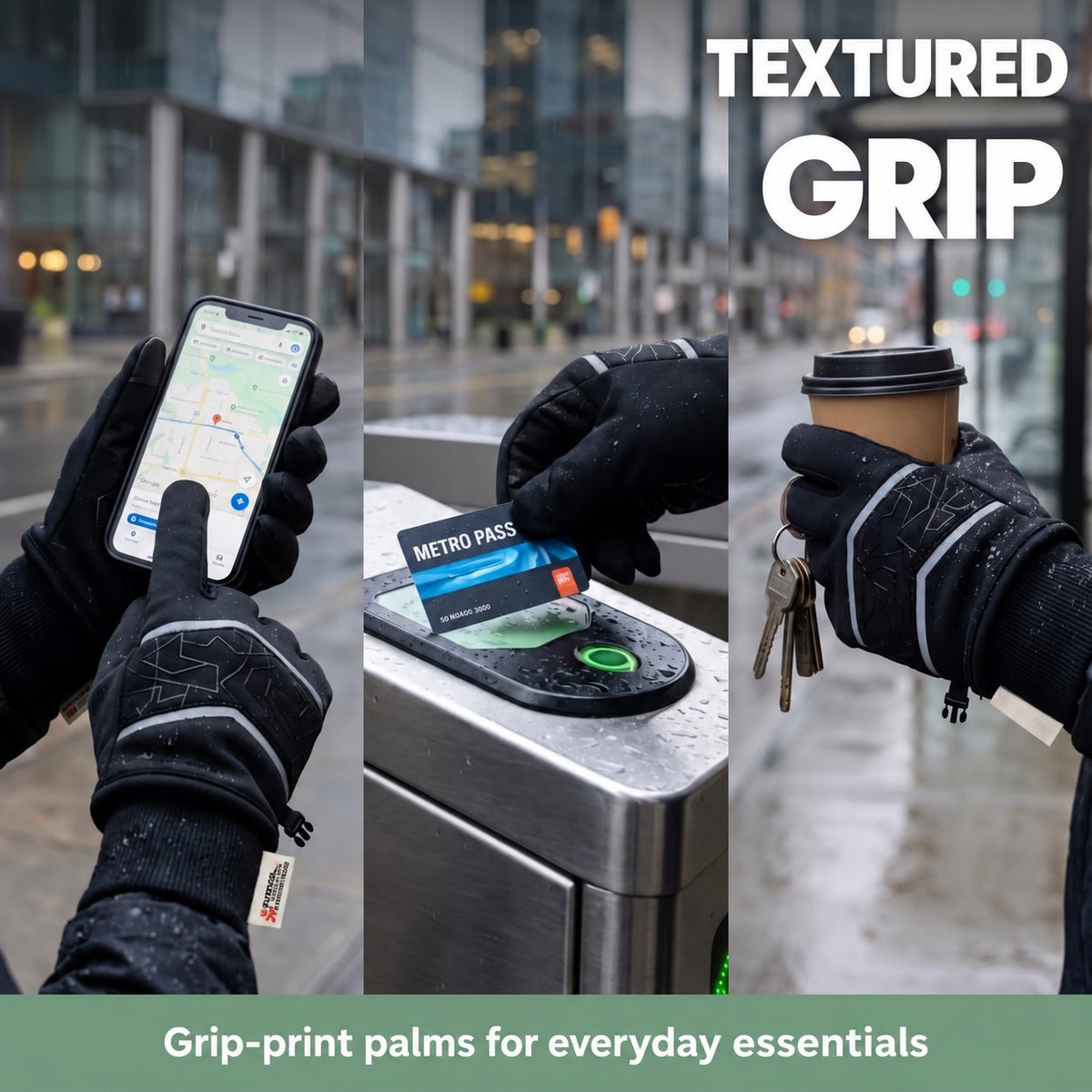Insulated Winter Touchscreen Gloves – Textured Grip – product features