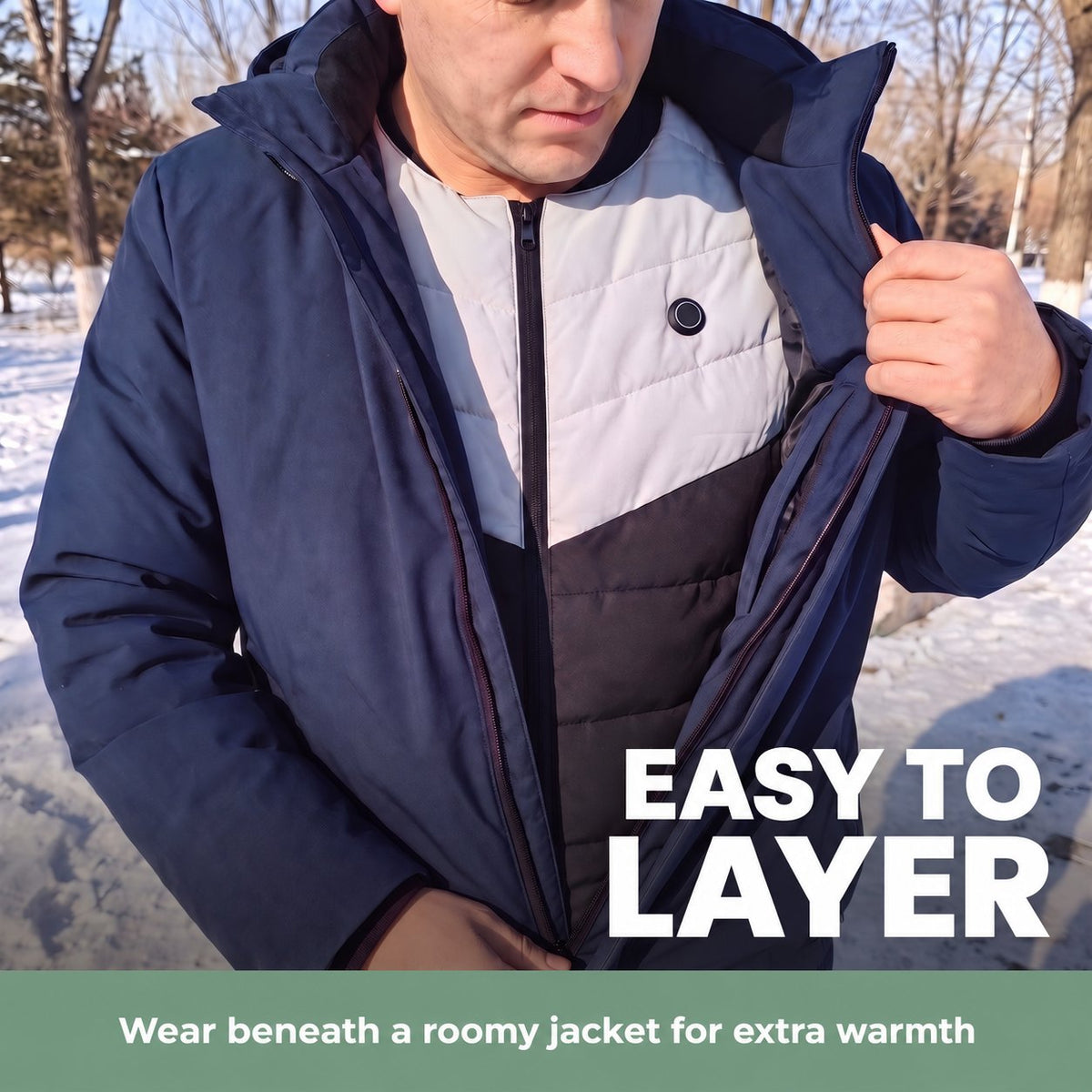 Unisex Heated Gilet – 4 Heating Zones & 3 Heat Settings – product features