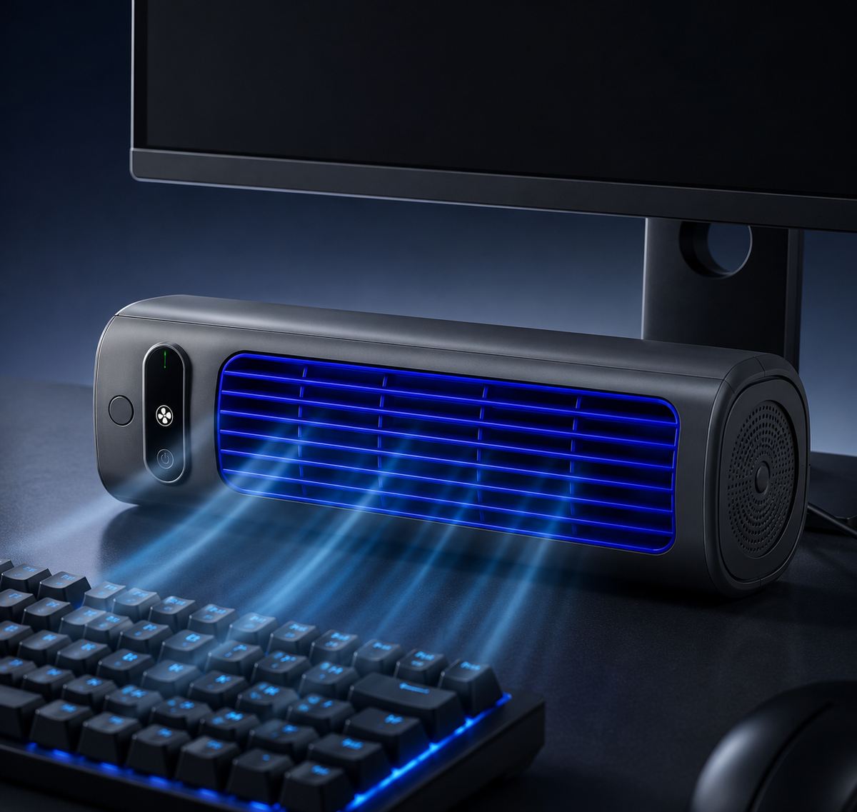 Portable Rechargeable Desk Fan – product view 2