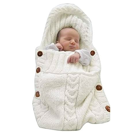 Hooded Baby Wrap Blanket with Button Fastening – product view 