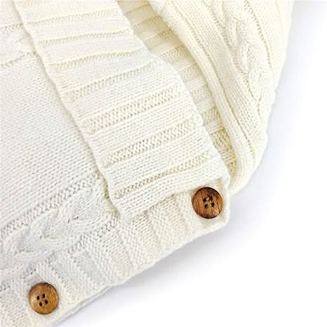 Hooded Baby Wrap Blanket with Button Fastening – product view 