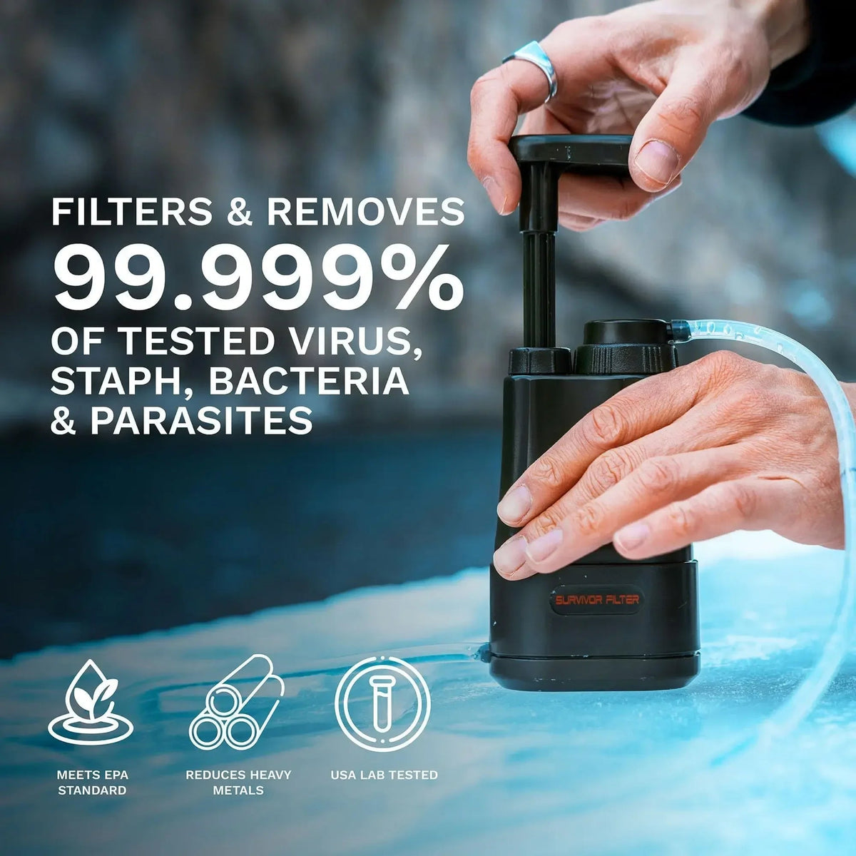 Portable Hand-Pump Water Filtration System – product view 