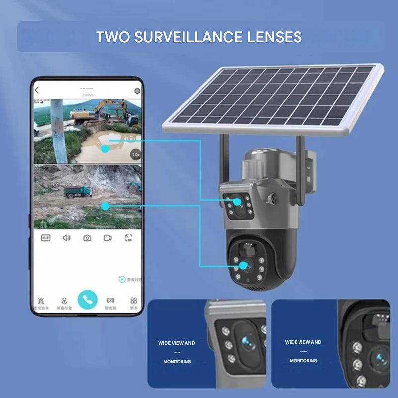 Solar-Powered Dual-Lens Outdoor Security Camera – product view 