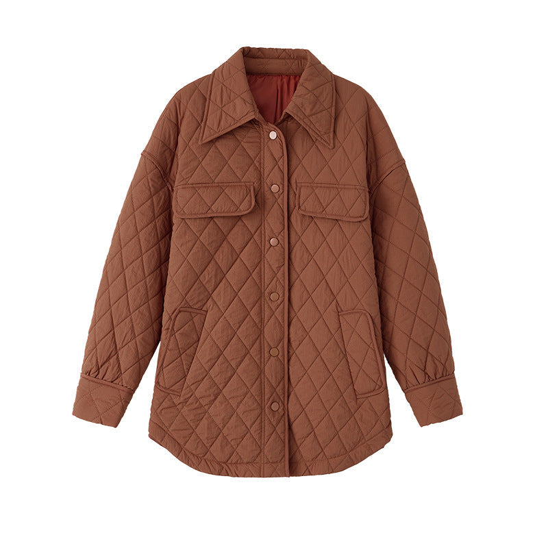 Women’s Diamond-Quilted Longline Jacket – Relaxed Fit – product view 6